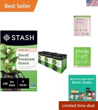 Japanese Style Decaffeinated Green Tea, 18 Count Pack of 6 - Luxury in Every Sip