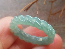Video Certified Green Natural A JADE Jadeite Knotted RING USA. 7.25    207614
