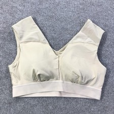 Tommie Copper Sports Bra Womens Large Beige Shoulder Support Athletic Gym Wear