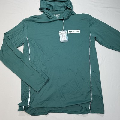 Costa Del Mar Voyager Hoodie Pro Long Sleeve Shirt Men s Size Large Seafoam