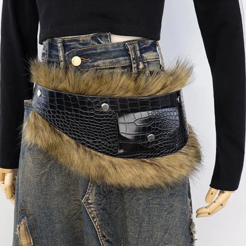 Cintura ancha retro medieval para mujer elegante de piel sintética PU Foto 2 de 4