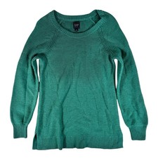Gap Green Crew Neck Tight-Knit Long Sleeve Sweater Women's Size Small