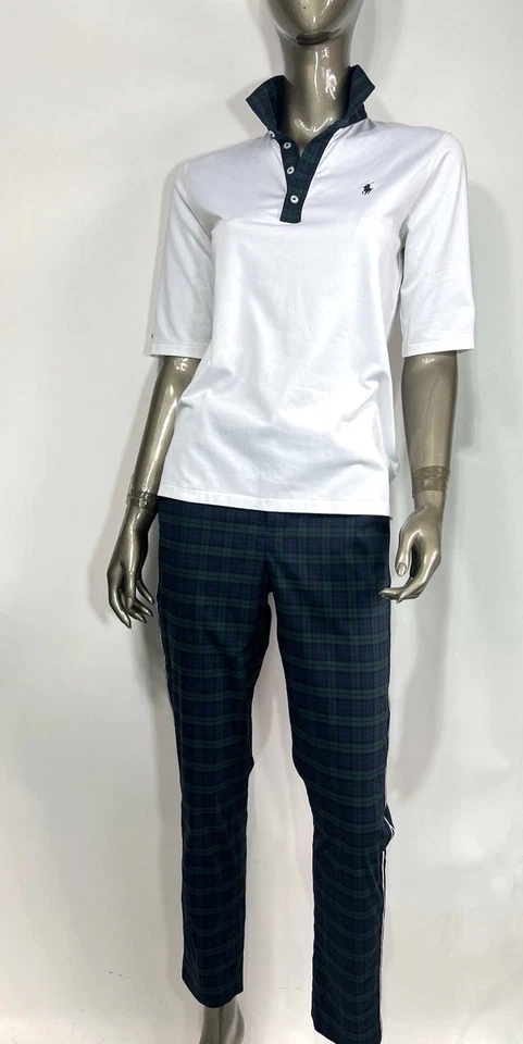 Polo Ralph Lauren Conjunto de Golf Para Mujer’s M Verde Tartán Cuadros Pantalones y Polo Camisa Foto 2 de 4
