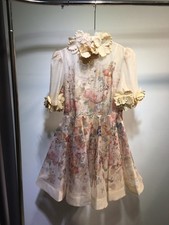 Zimmermann 3D Floral Mini Dress Silk Linen Applique - NEW