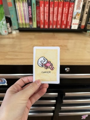 ACEO Original Cancer Horrorscope Tattoo Flash 2.5x3.5 By Revy Alcohol Marker