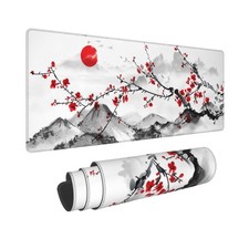 Watercolor Cherry Blossom Mouse Pad 31.5x11.8 Inch Pink Full Desk Japanese Sa...