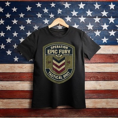 Operation Epic Fury The Retro 90s Command Patch T-Shirt S-4XL