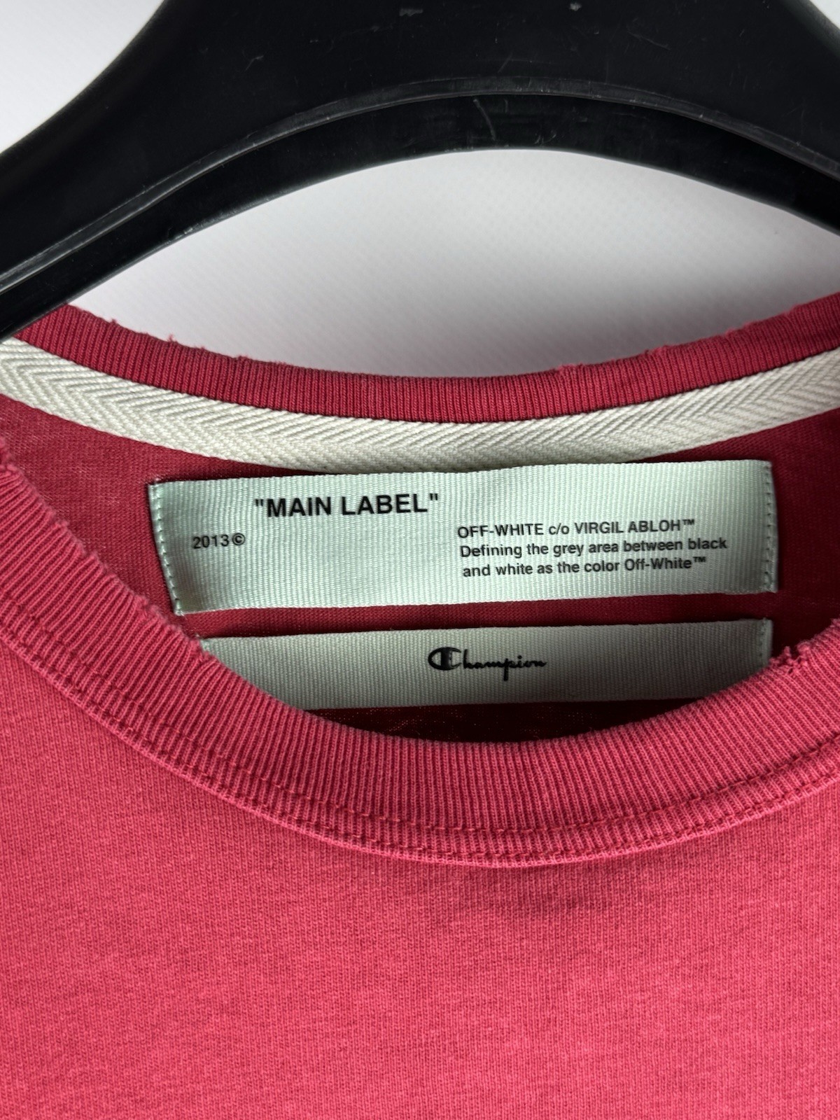 Off-White x Champion Virgil Abloh T-Shirt Red 2013 Size - M image 9