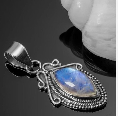 Awesome Moonstone Gemstone 925 Sterling Silver Handmade Pendant S-14