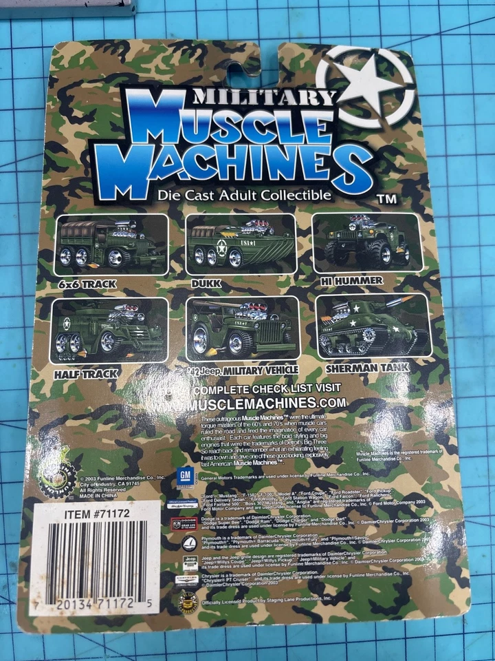 Olive . Rare color MILITARY MUSCLE MACHINES DUKK TANK 1:64 - Image 4 of 4