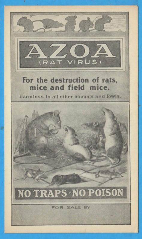 AZOA, Rat Virus, Destruction Of Rats & Mice, Advertising Private Mailing Card