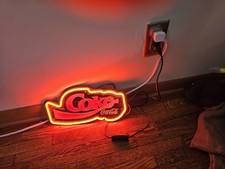 Coca Cola Neon Light With Dimmer  Dial Plug-in With Chain