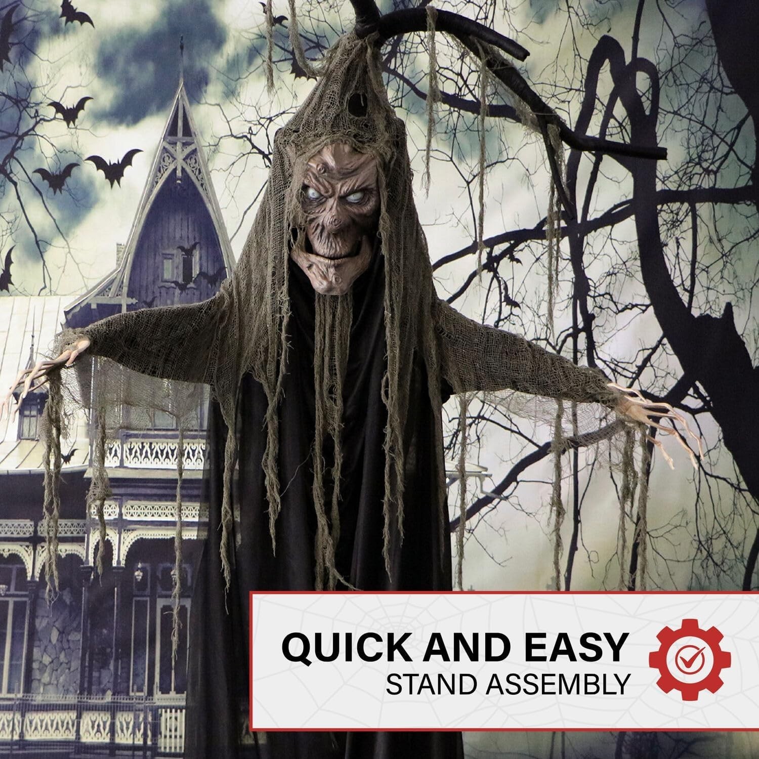 Haunted Hill Farm Life-Size Haunted Talking Tree Halloween Animatronic with