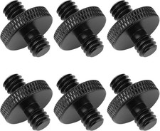 6 Pack 1/4" Male to 1/4" Male Threaded Tripod Screw Adapter Double Sided