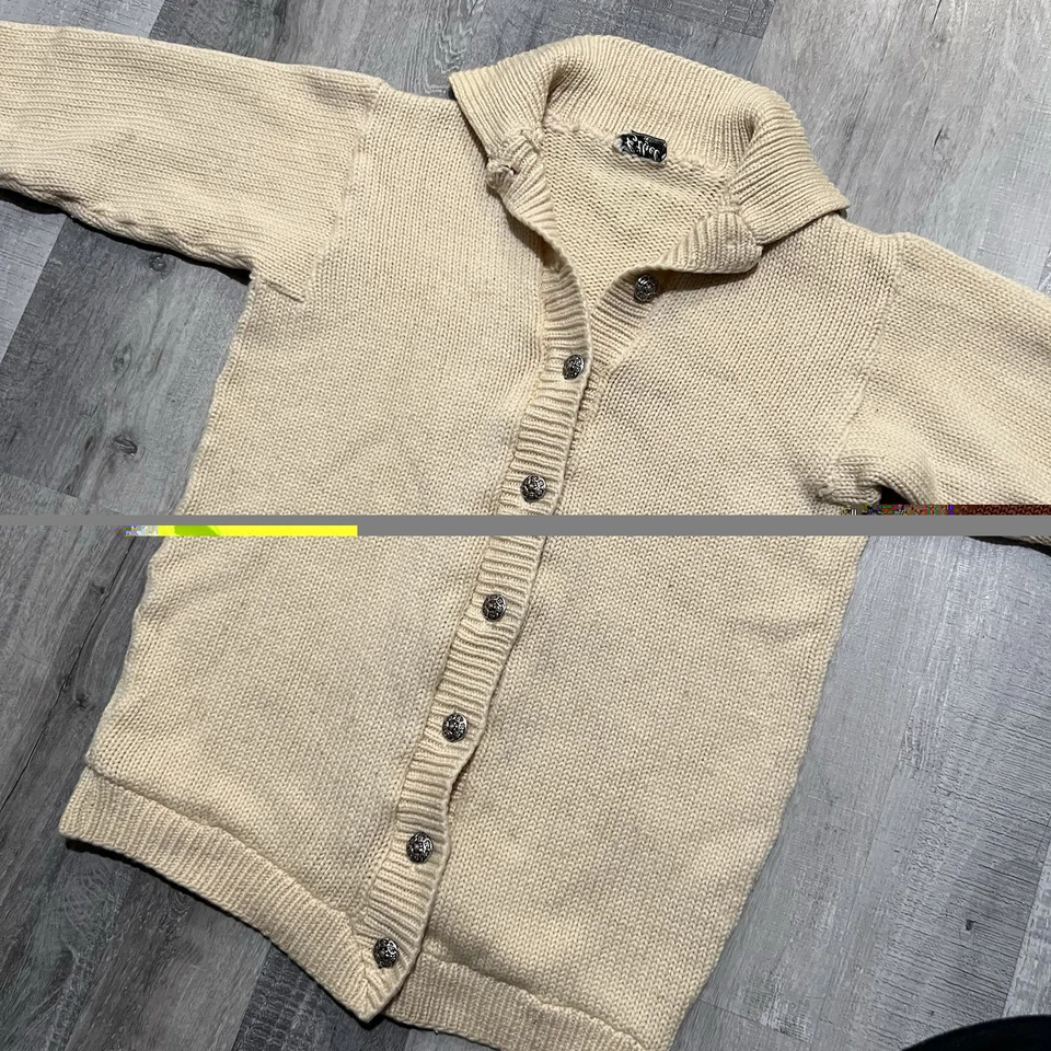 VTG 40s/50s Ethel By Beverly Hills Metal Button Women's Knit Sweater Cardigan S - Image 4 of 4