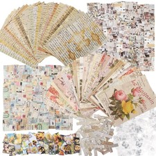 Vintage Scrapbooking Kit Paper Stickers Aesthetic DIY Journal Crafts 300 PCS