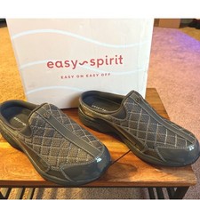 Easy Spirit Traveltime Mules Slip On Shoes Women's 6.5 Wide BlueQuilted Comfort