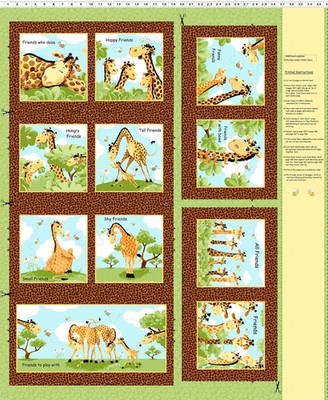 Zoe Brown Giraffe Cloth BOOK World of Susybee  Clothworks PANEL STORYBOOK DYI
