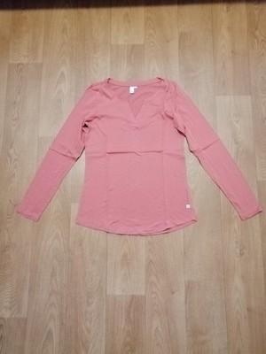 QS by S.Oliver Langarmshirt Shirt Gr. S 36 orange V-Ausschnitt Top