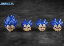 Vegeta SS Custom Blue Shinka Head Accessory Set Demoniacal Fit 6" Figure