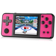 Console de Jeux Portables Rose Rouge 32 Bit pour Enfants avec 139 Jeux Vidéo