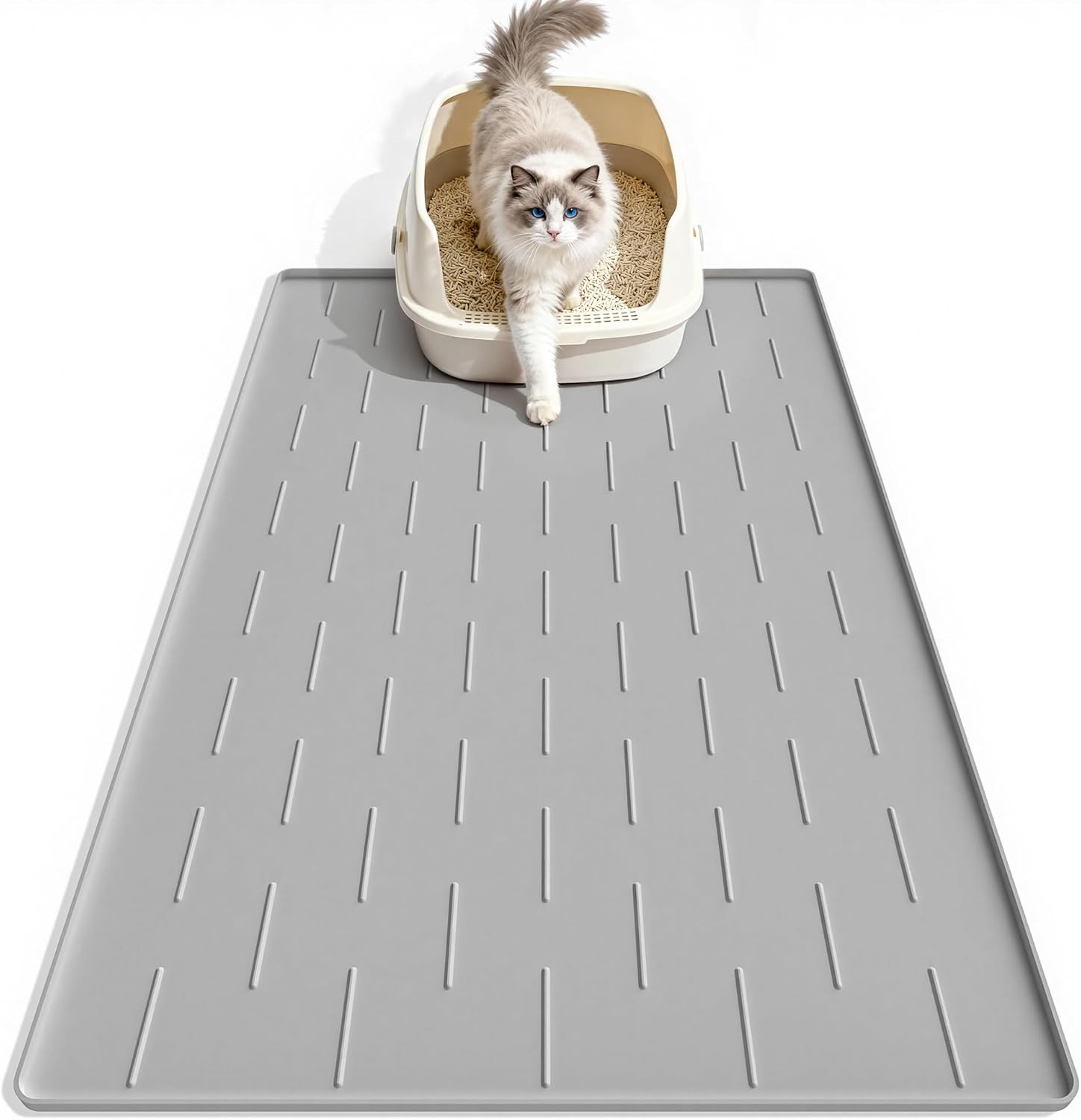Pieviev Cat Litter Mat Silicone 86x56cm | Design Moderno per la Casa