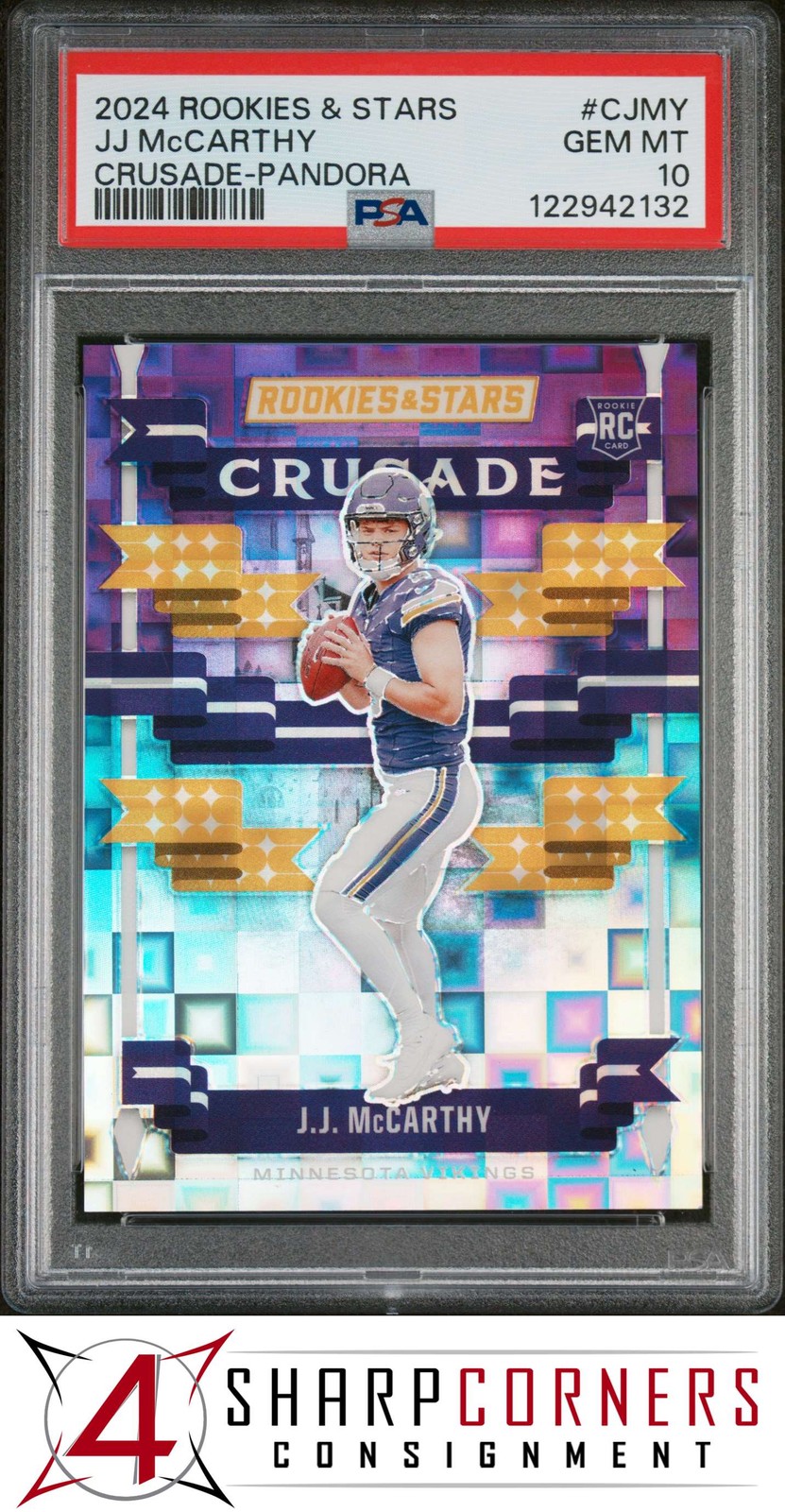 JJ McCarthy Panini Rookies & Stars Crusade #CJMY Pandora