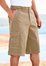 Boulder Creek by KingSize Men's Big  Tall 12" Side Elastic Denim Cargo Shorts