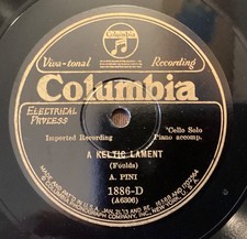 Anthony Pini 78 rpm Columbia VT 1886-D: FOULDS A Keltic Lament/RUBINSTEIN