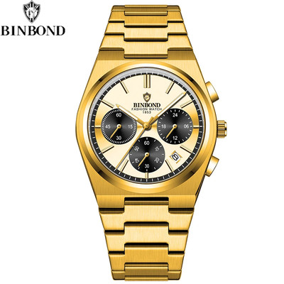 BINBOND  Watches Quartz Movement Business Watches  Waterproof Luxury Watch  Chro