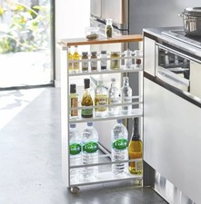 Yamazaki Home TOWER Rolling Slim Storage Cart with Handle