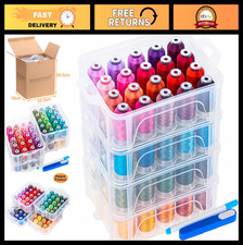 80 Spools 500m Embroidery Machine Thread Set with Clear Storage Box - Compatible