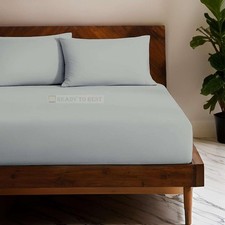 3 Piece Light Grey Twin XL Sheet Set 15 Inch Deep Pocket Brushed Microfiber Soft