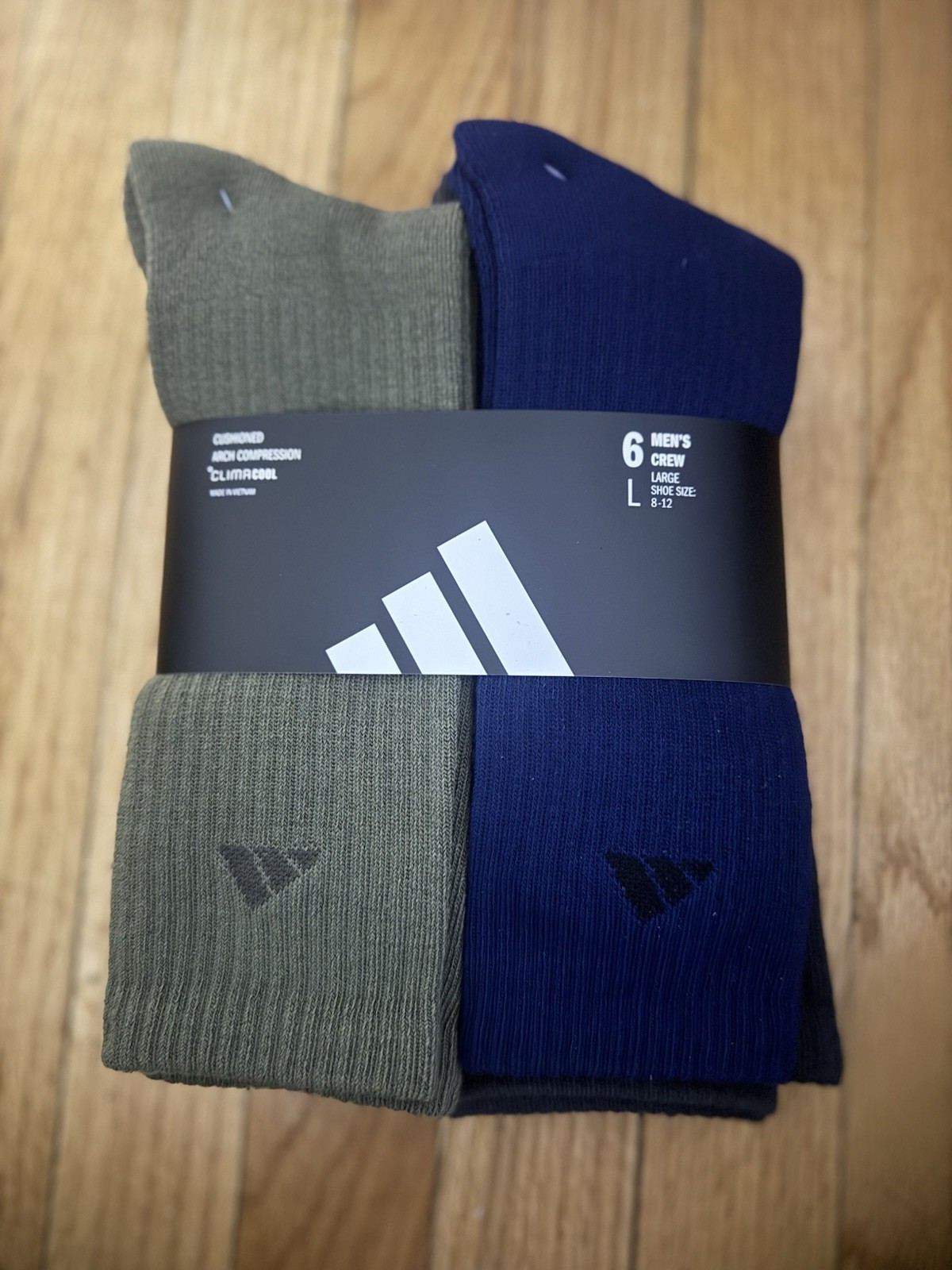 Adidas Men’s Cushioned Crew Socks 6-Pack –  Size Large 8–12 thumbnail 3