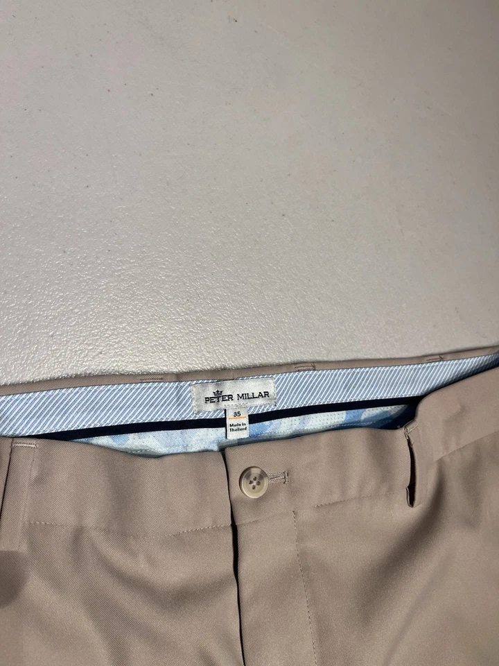 Pantalones Cortos Peter Millar Para Hombre 35 Caqui Golf Rendimiento Poliéster Informal Deporte Foto 3 de 4