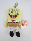 TY Beanie Baby SpongeBob Metal Key Clip 4”  Keychain Stuffed Plush 2006 VTG