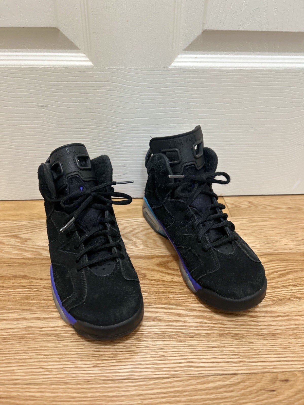 Jordan 6 Retro Youth Kids Size 5Y Shoes Black Blue Suede Ath