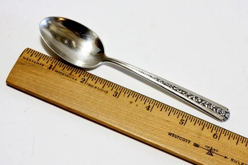 Sterling Silver Teaspoon Towle Rambler Rose Pattern 1937 Vintage No Monogram