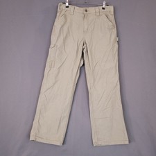 Carhartt Men's Tan Work Pants 32x30 Dungaree Fit 100 Cotton Utility