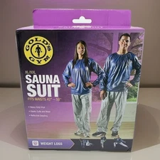Gold's Gym Performance Sauna Suit Waist 42"-50" Weightless Blue/Gray Size XL/XXL