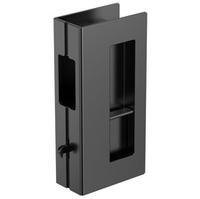 Privacy Pocket Door Pull with Lock, Wooden Sliding Door Handle for 1-3/8 T