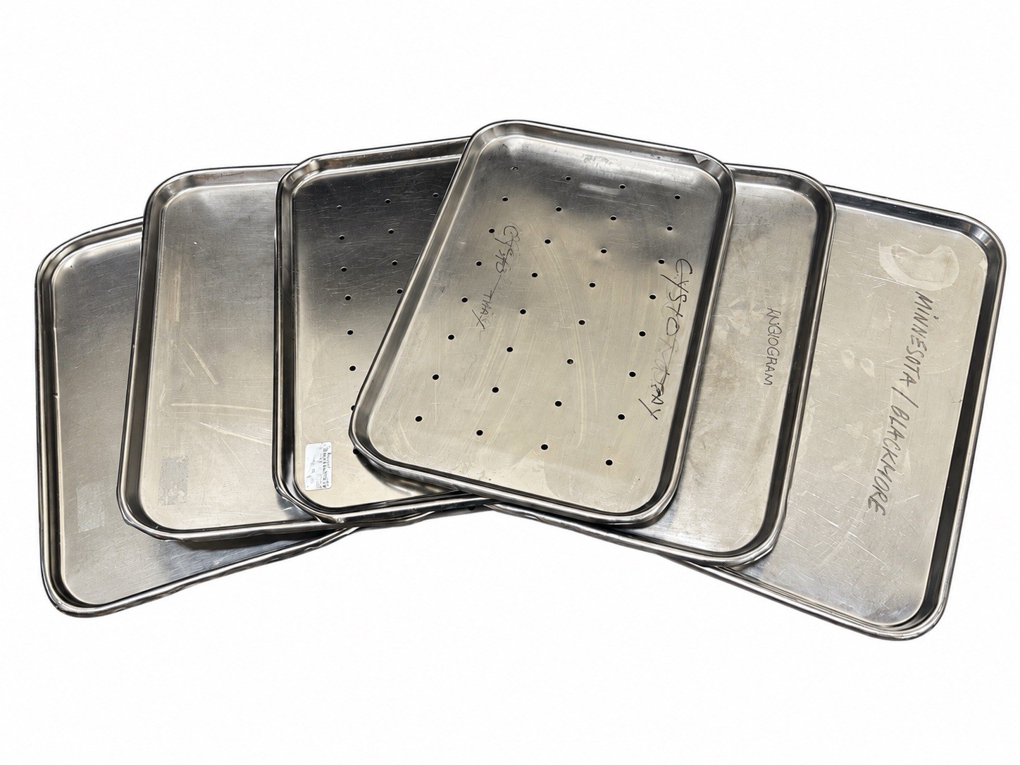 Lot of 6 Stainless Steel Trays 19 x 12.5 Polar Ware 19F 19F-PMT Mixed Brands