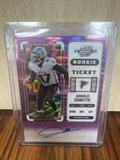 2022 Contenders Optic Purple Pulsar Auto #145 Arnold Ebiketie Falcons #'d 11/21