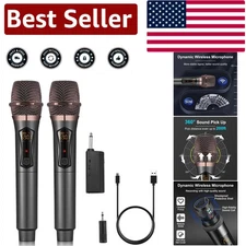 Rechargeable Handheld Wireless Microphone System - Perfect for Karaoke & Parties