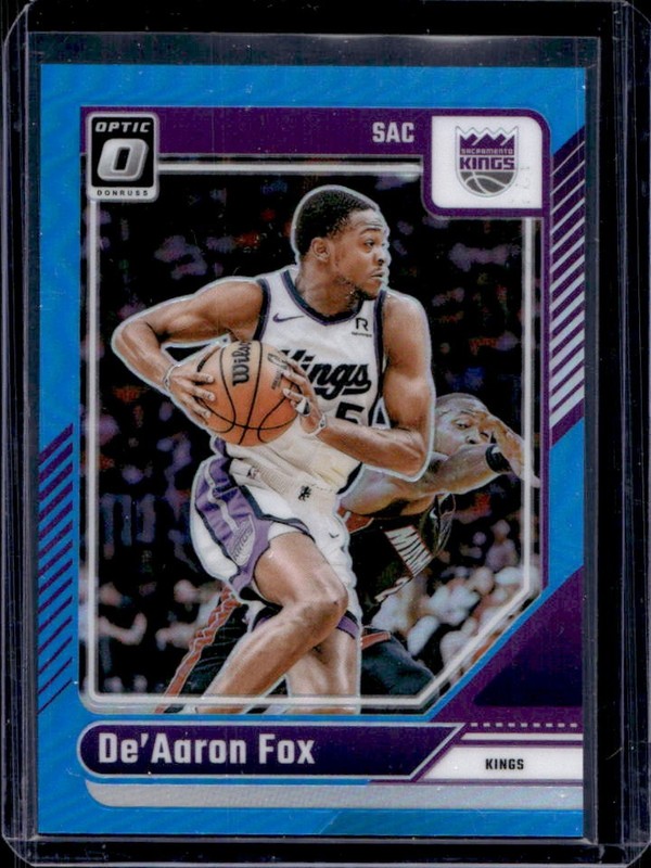 2024-25 Panini Donruss Optic De'Aaron Fox Aqua Prizm #/225 Kings