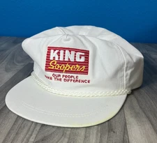 King Supers Rope Trucker Hat White Flat Brim Adjustable