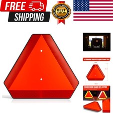 Slow Moving Vehicle Safety Sign,Slow Moving Vehicle Triangle Sign,Plastic 14"...