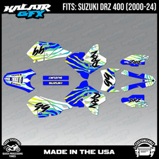 Graphics Kit for Suzuki DRZ400 SM, S and E (2000-2024) Raid-BLUE