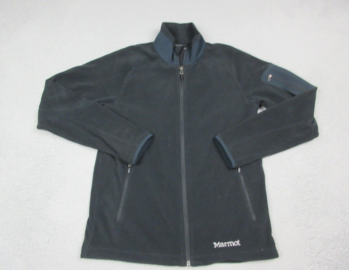 Marmot Reactor Jacket Mens Small Black Polortec Full Zip Fleece Outdoors