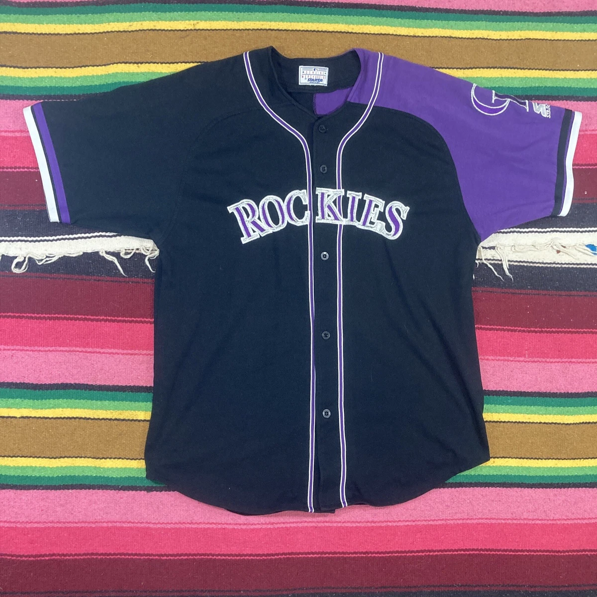 VTg 90s Starter Colorado Rockies Baseball Jersey Button Down